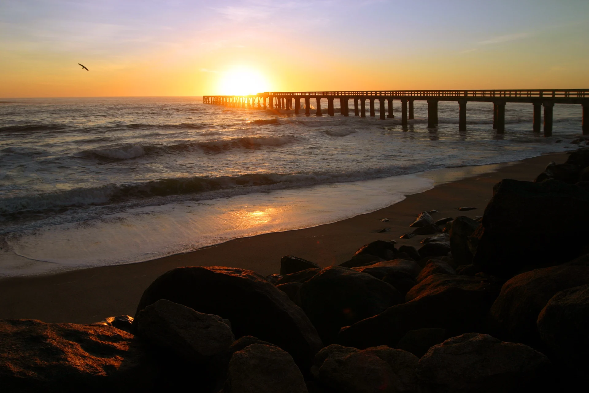 Sunset over Swakopmund’s Atlantic jetty